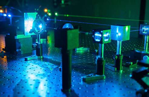 lasers in a lab