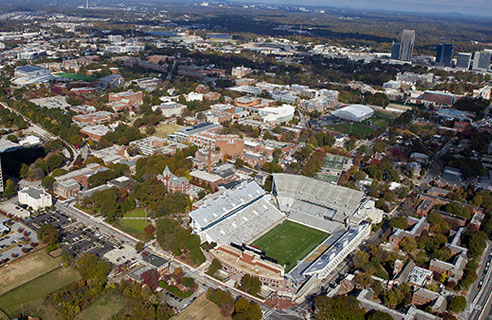Aerial view of Georgia Tech's campus
