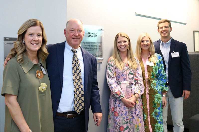 John Bryant and family at the dedication of three new classrooms in the Molecular Science and Engineering Building.