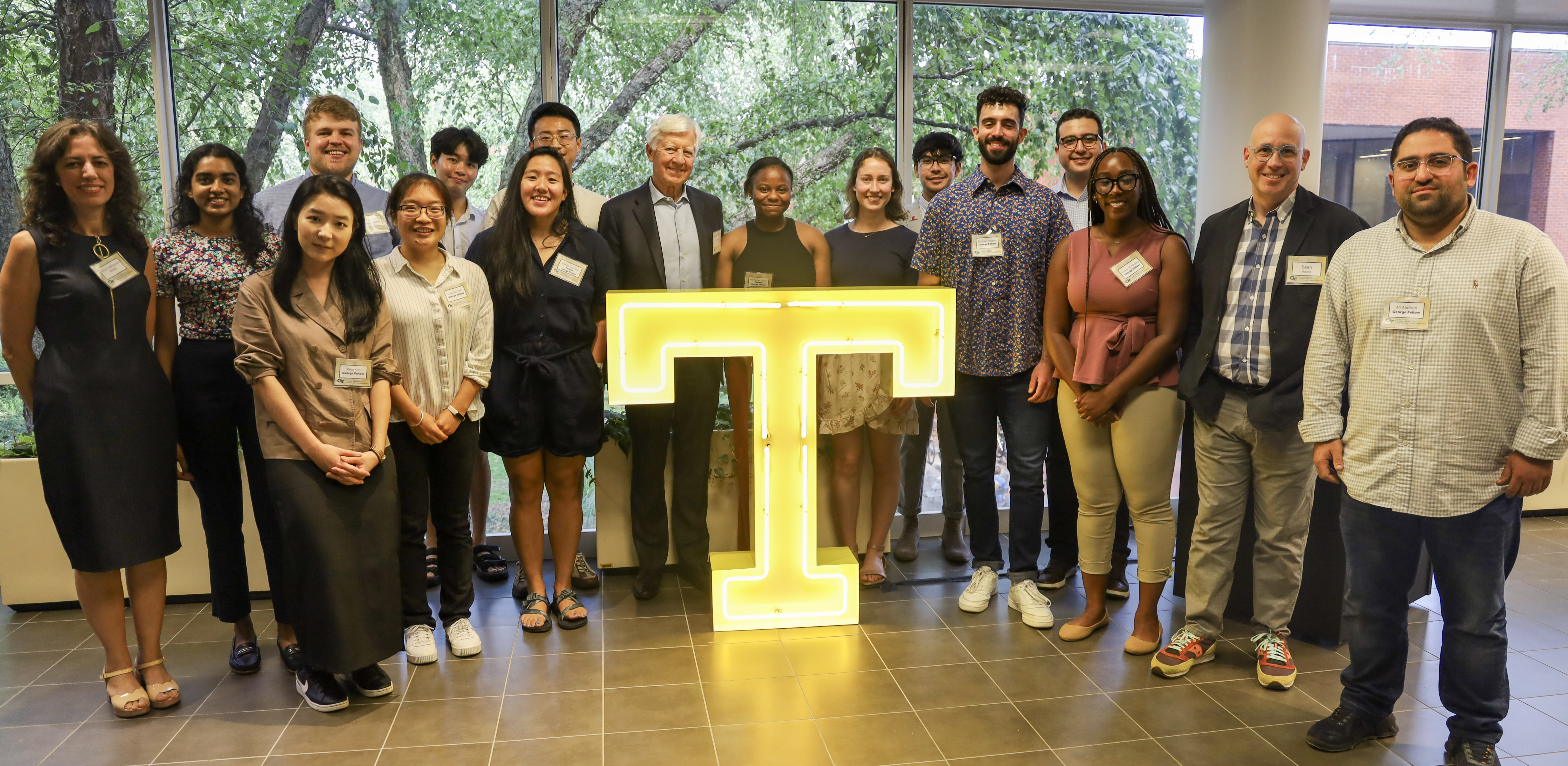Former George Fellowship recipients gathered with Bill George and faculty from the H. Milton Stewart School of Industrial and Systems Engineering (ISyE) faculty for an afternoon “T.”