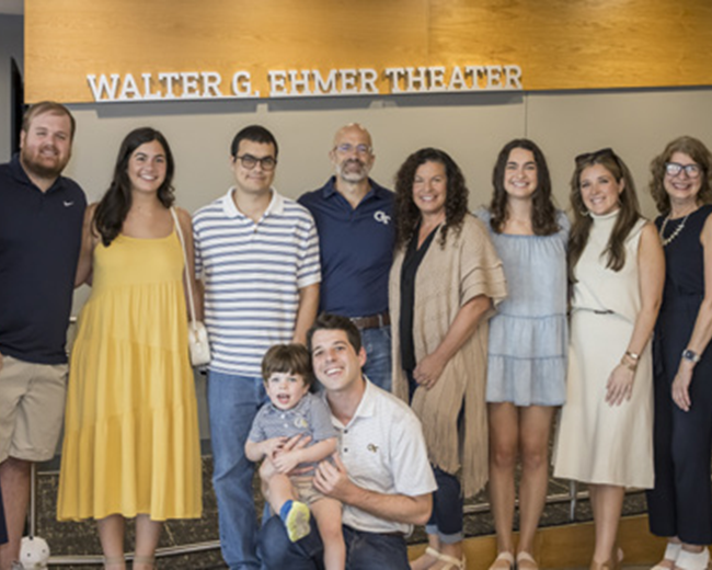 Walt Ehmer theater dedication photo with Walt and family