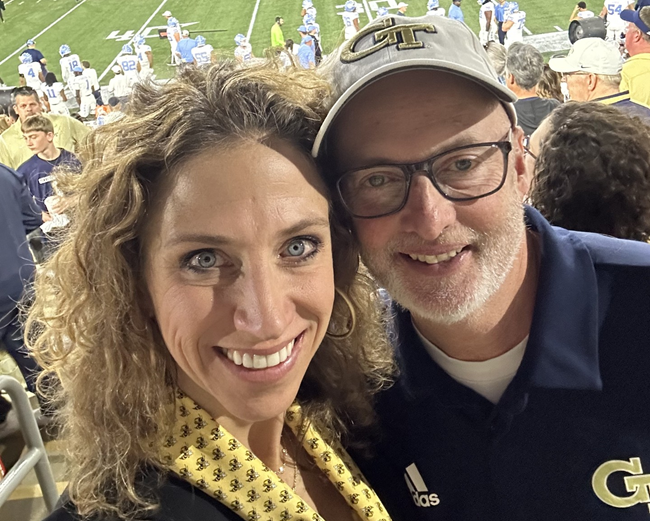 Gregg and Karla Worley at a Georgia Tech football game