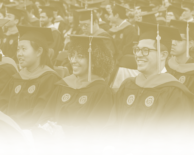 students in graduation regalia