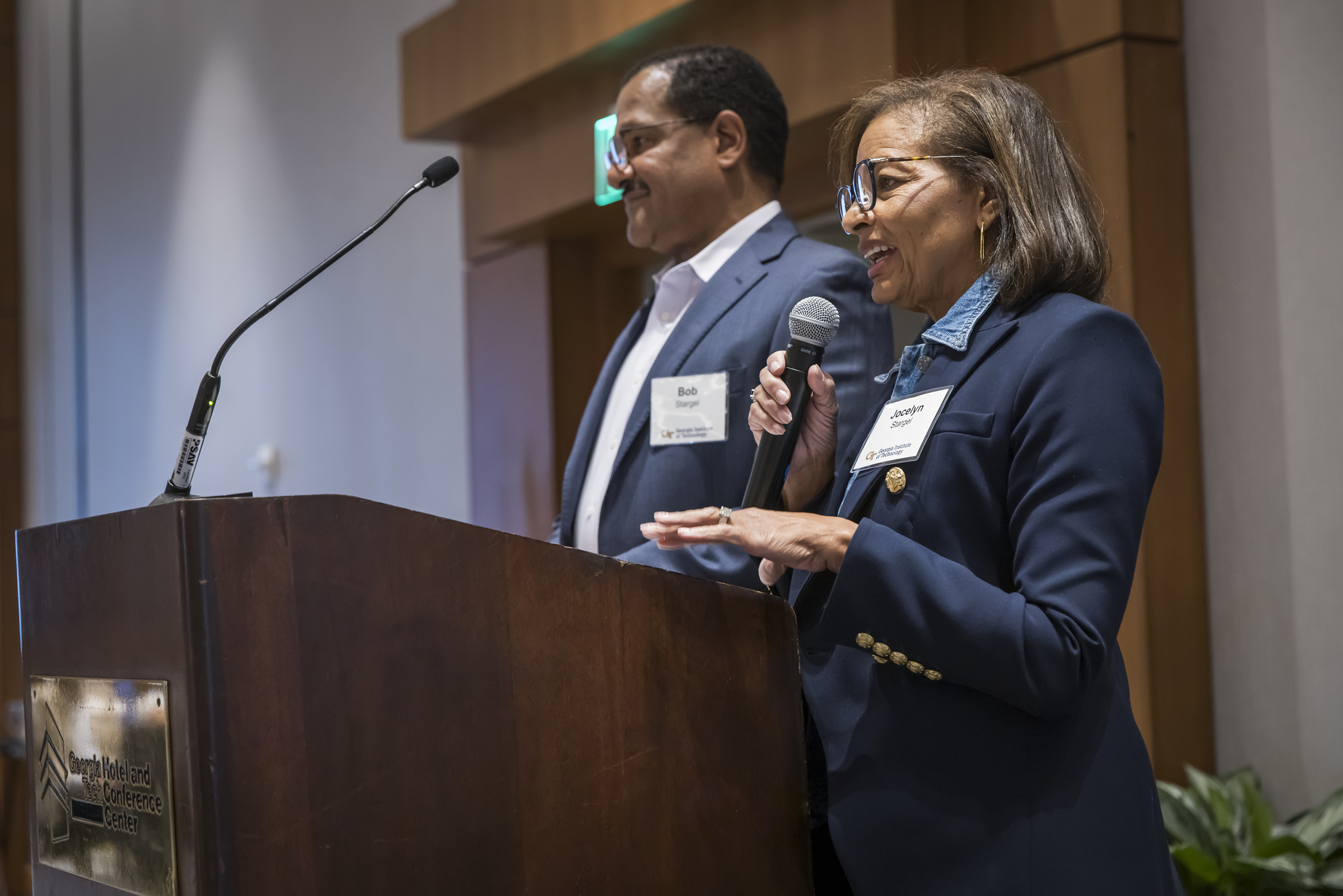 Bob and Jocelyn Stargel speaking