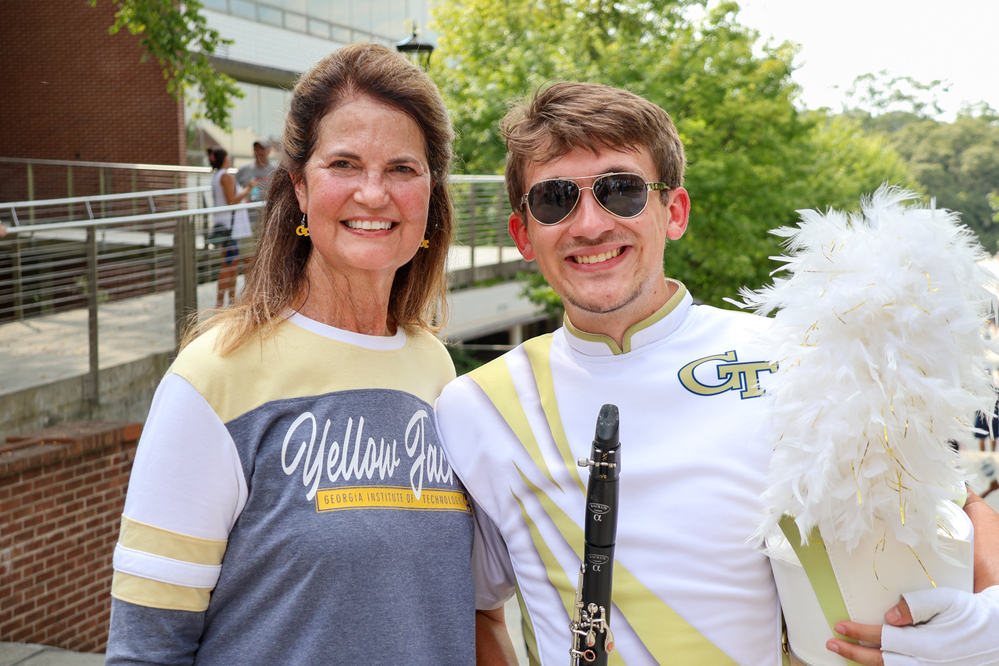 mother and son at family weekend
