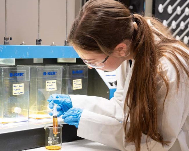Student in a lab