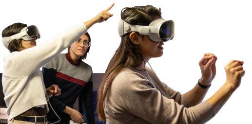 students wearing VR headsets